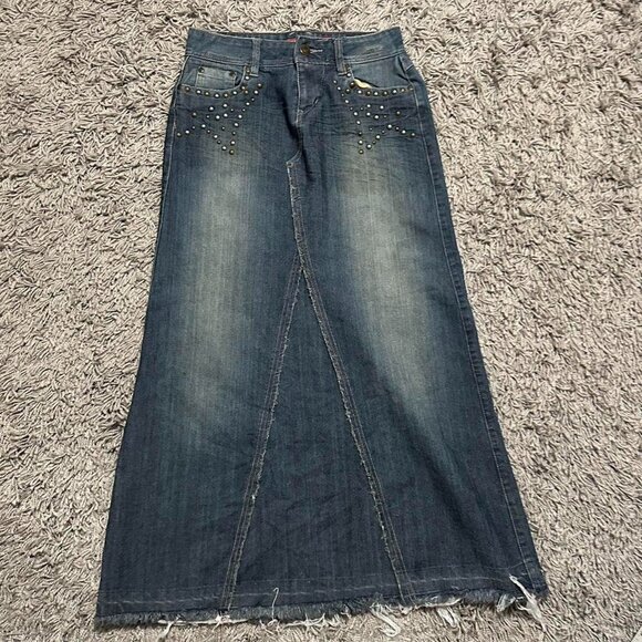 Y2K Mudd Bratz Core Maxi Denim Skirt Size 5 - Picture 1 of 6